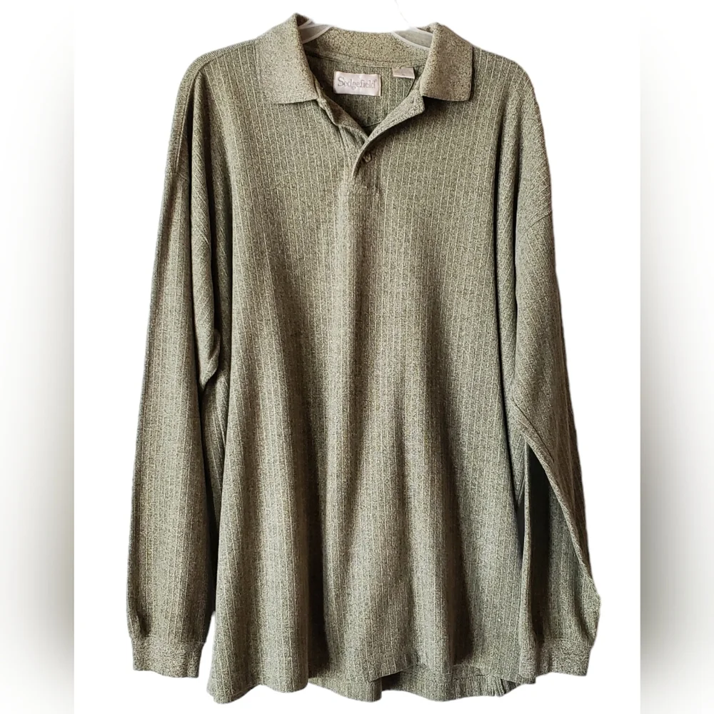 Sedgefield Polo Mens XL Olive Green long‎ sleeve Sweater